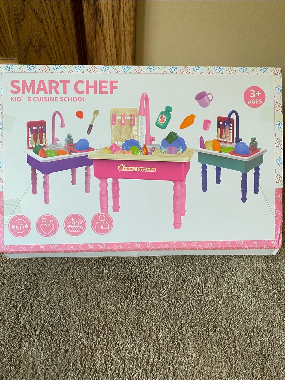 Smart Chef Pink Kids' Play Kitchen Sink Set - Home Kitchen